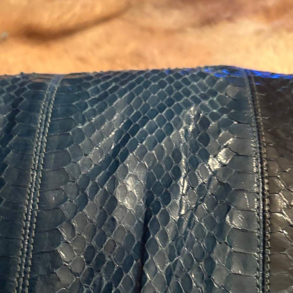 Vintage Navy Python Shoulder Bag - Classic Women'… - image 8